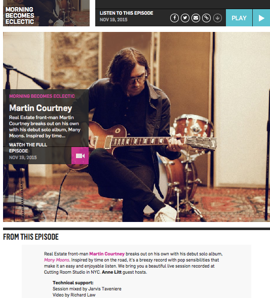 Morning Becomes Eclectic: Martin Courtney