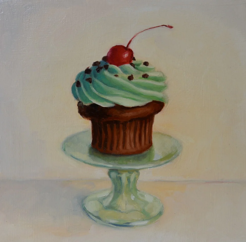 "CUPCAKE II", 8"x 8" oil on canvas, SOLD