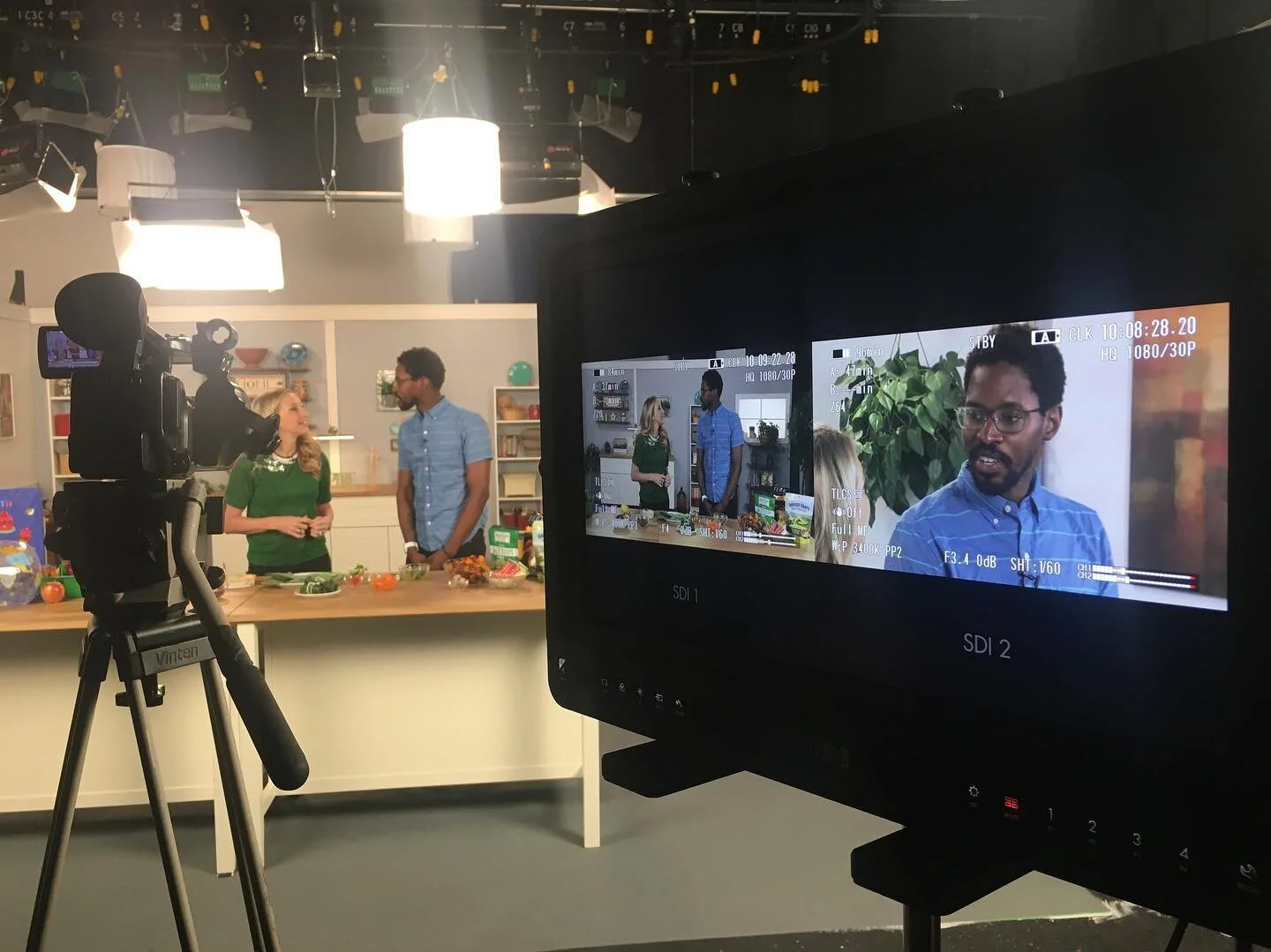 Made collard wraps in a TV studio. Will go back into hiding now.