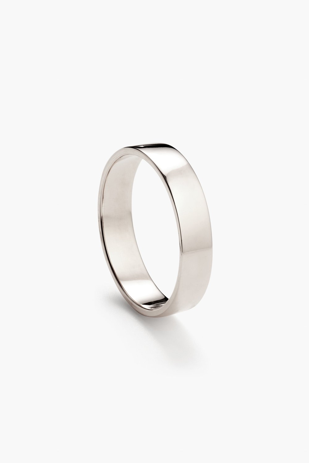 Classic Flat, 5mm, White Gold (Wide) — MR
