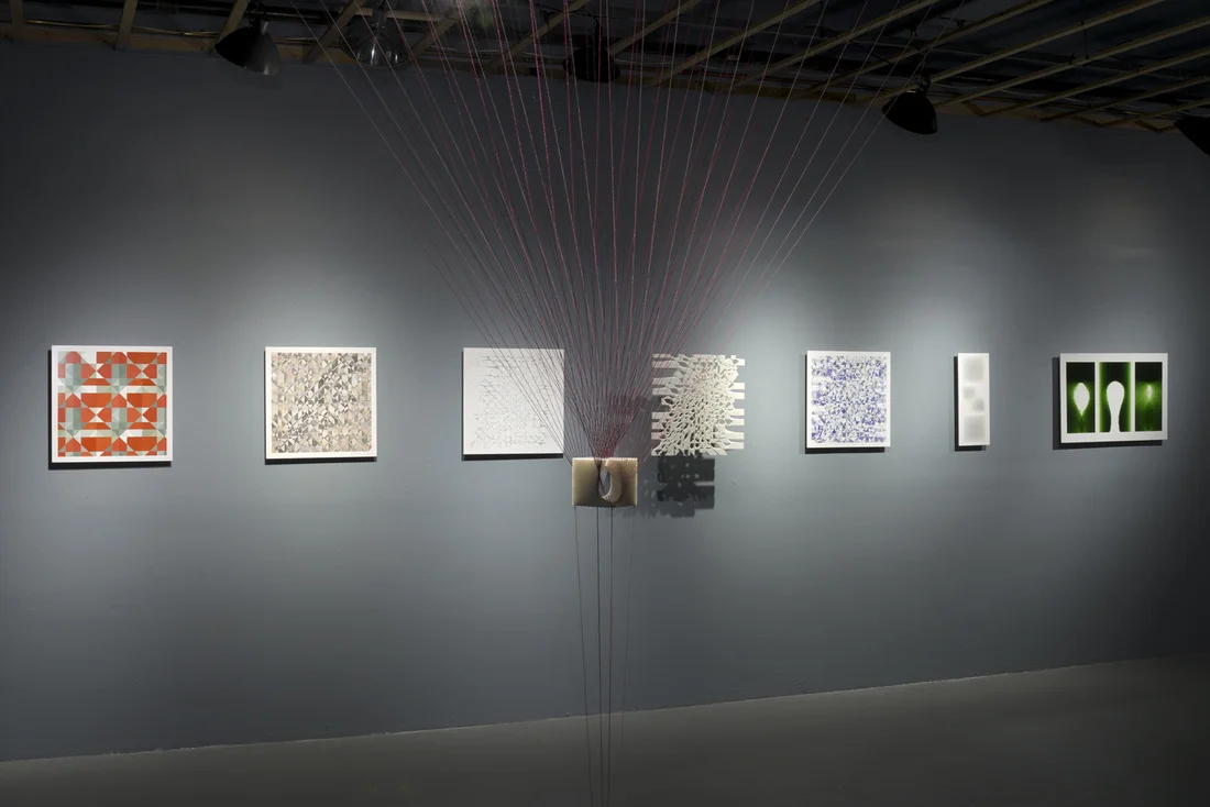 The exhibition is comprised of 8 prints (2d) works and 8 objects (3d).
