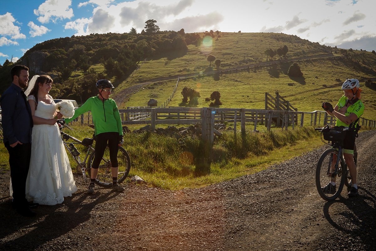 A quick pic with some lovely cyclists we met at the top of the hill. Photo by Kim Wheeler Photography