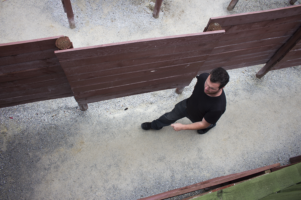 James wandering around in the maze.