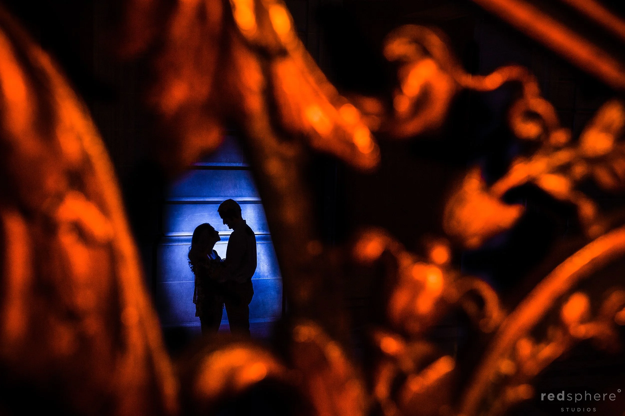 Couple Silhouette at at San Francisco City Hall Wedding