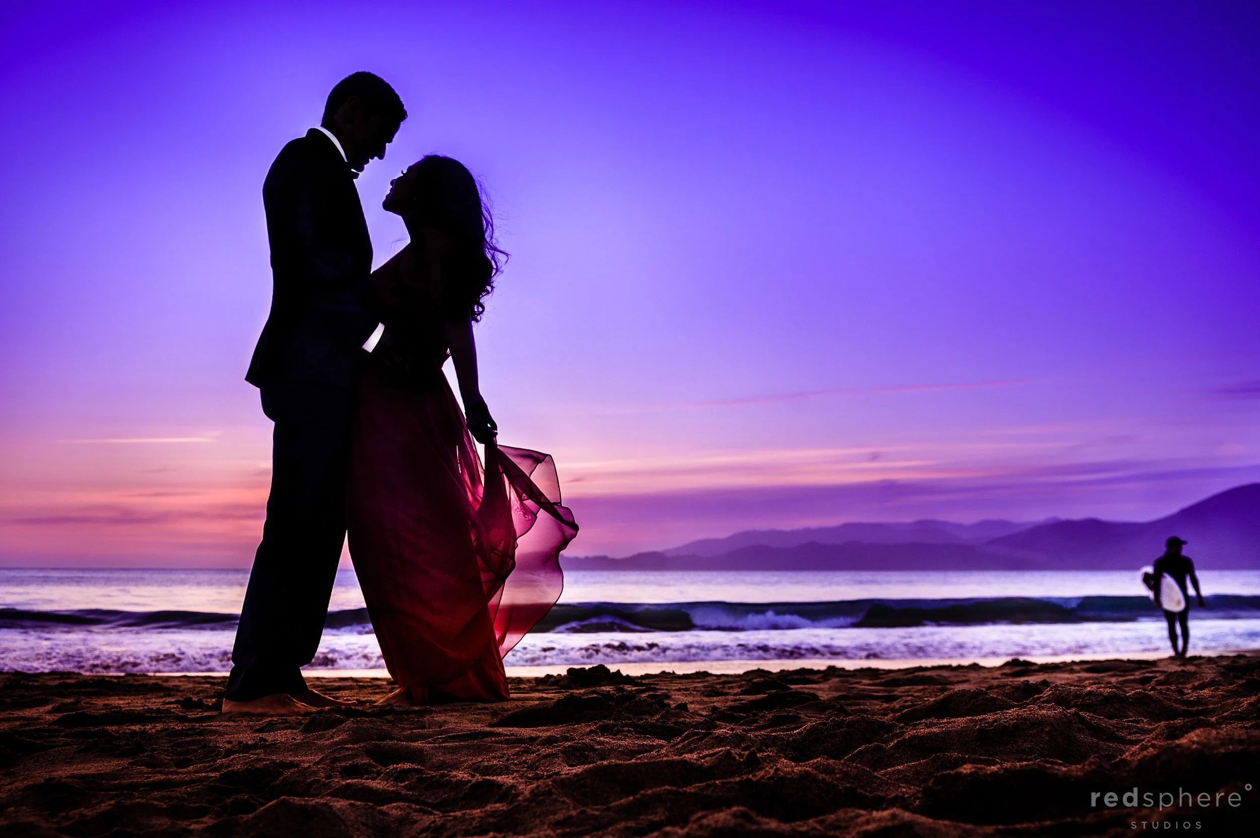 San Francisco Baker Beach Wedding Silhuoette