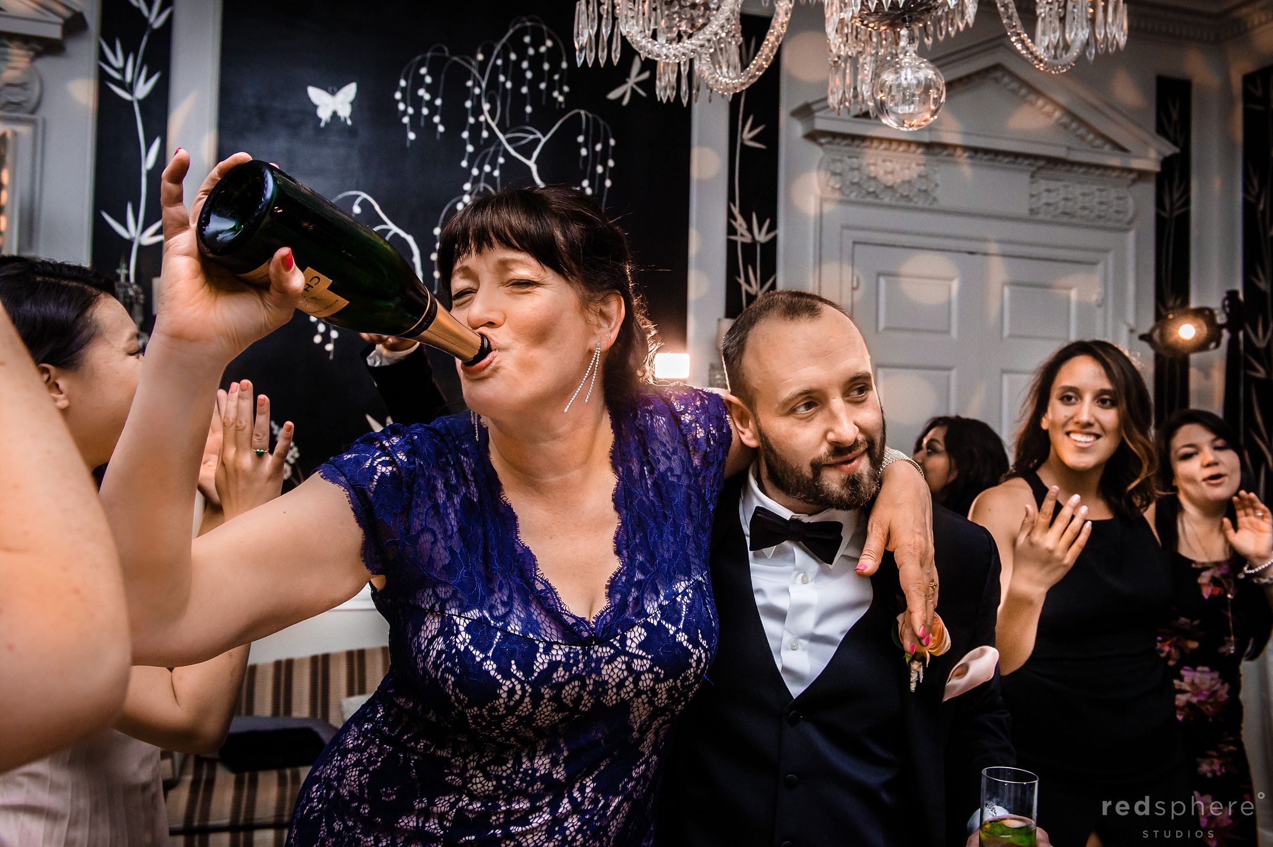 Groom and His Friend Partying at Fairmont Hotel Wedding After Party