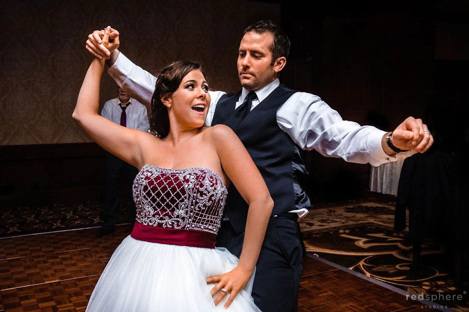 Bride and Groom Twirling and Dancing at The Inn at Spanish Bay