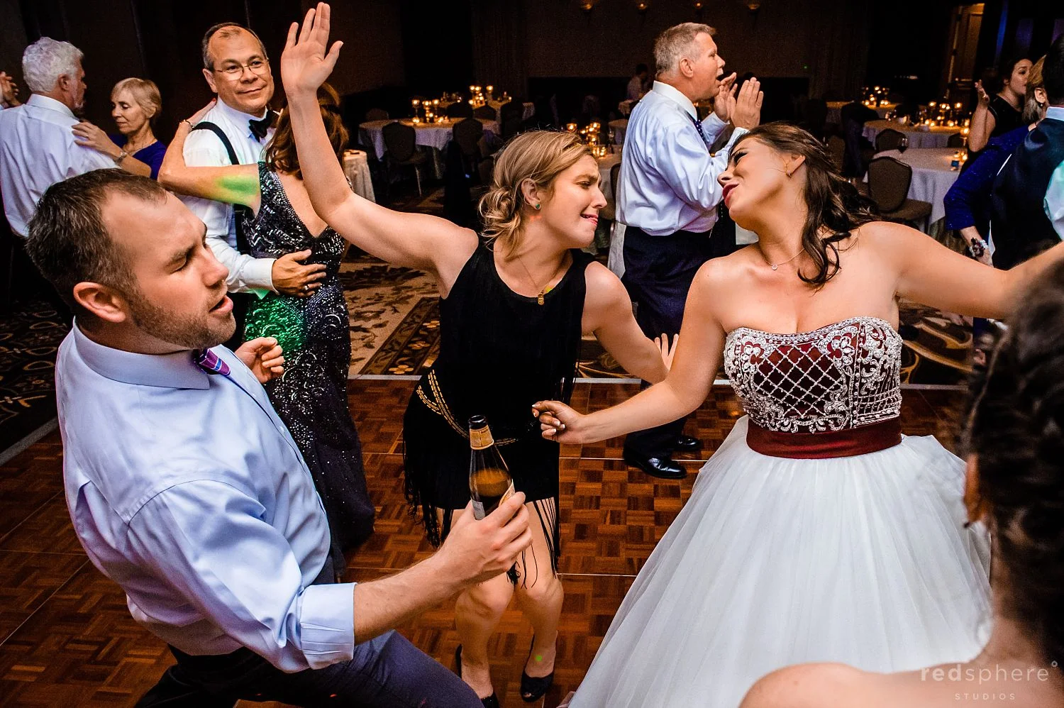 Bride Dancing With Guests at The Inn at Spanish Bay Wedding Reception