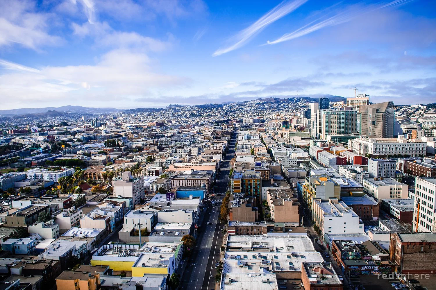 View of San Francisco Streets From the InterContinental Hotel