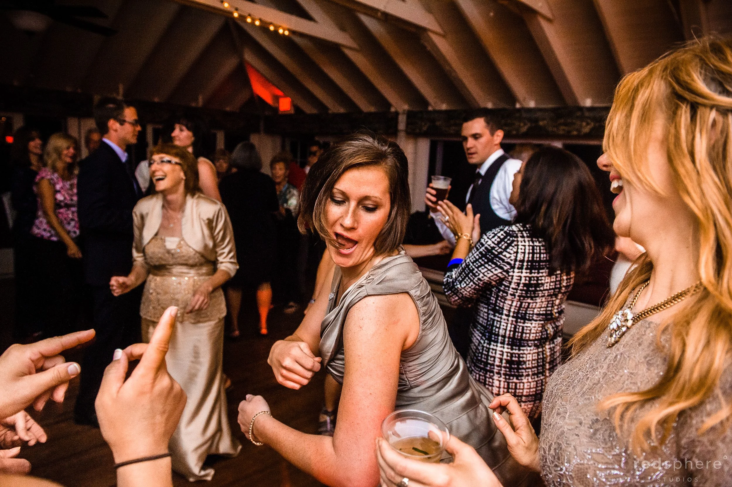 Guests Having fun at Chapel Island Wedding Reception