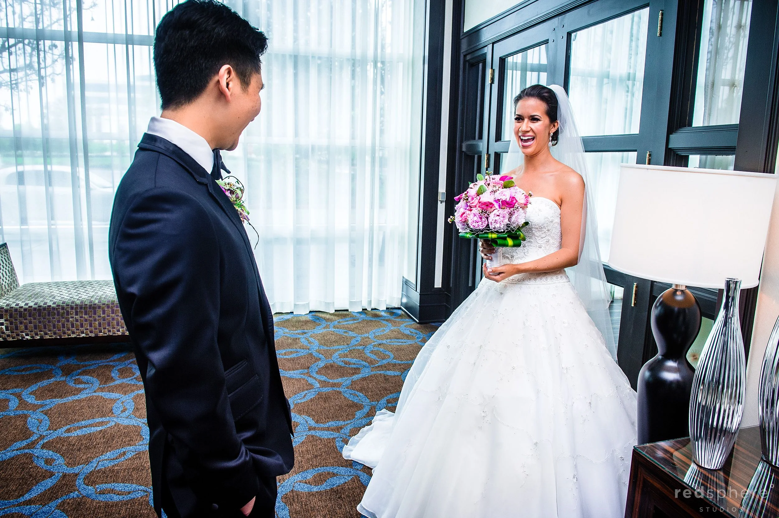 Groom Sees Bride in The Room