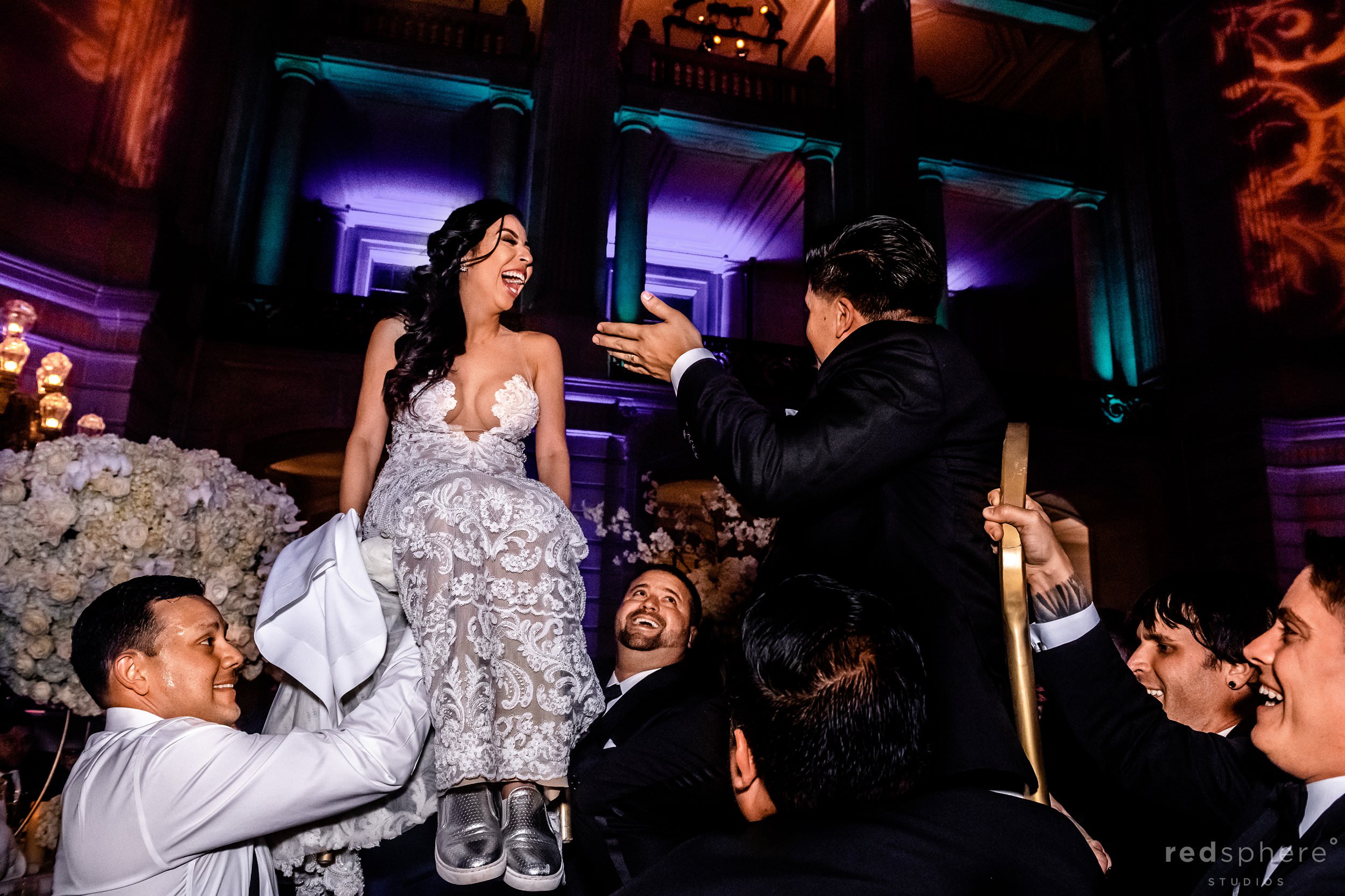 Bride dancing with guests at San Francisco City Hall