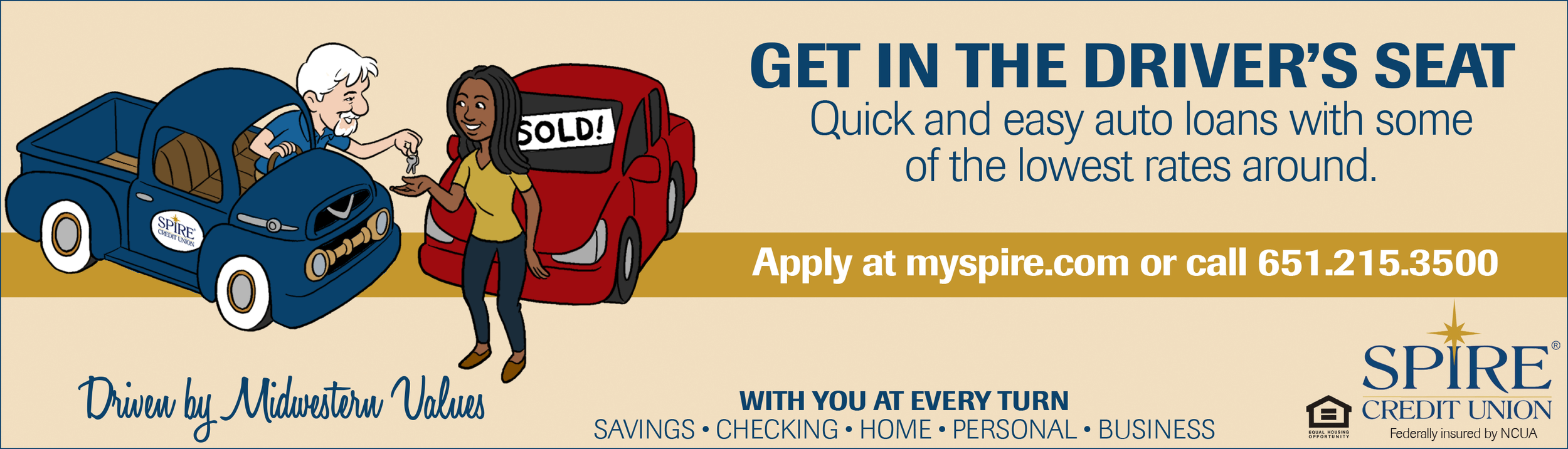 Print strip ad.&nbsp; Promoting auto loans