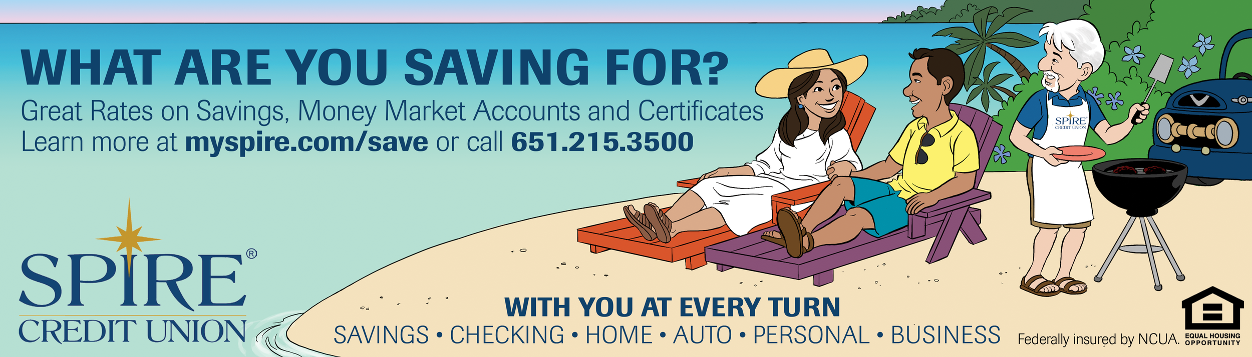 Checking ad, savings, and money market print ad.