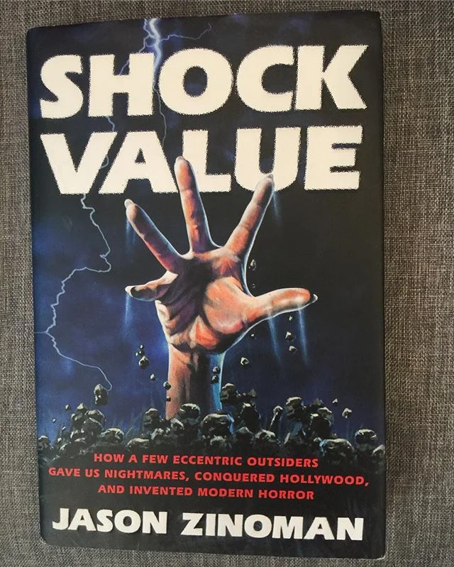 Research for our next episode and required reading for horror fans. Shock Value by Jason Zinoman.