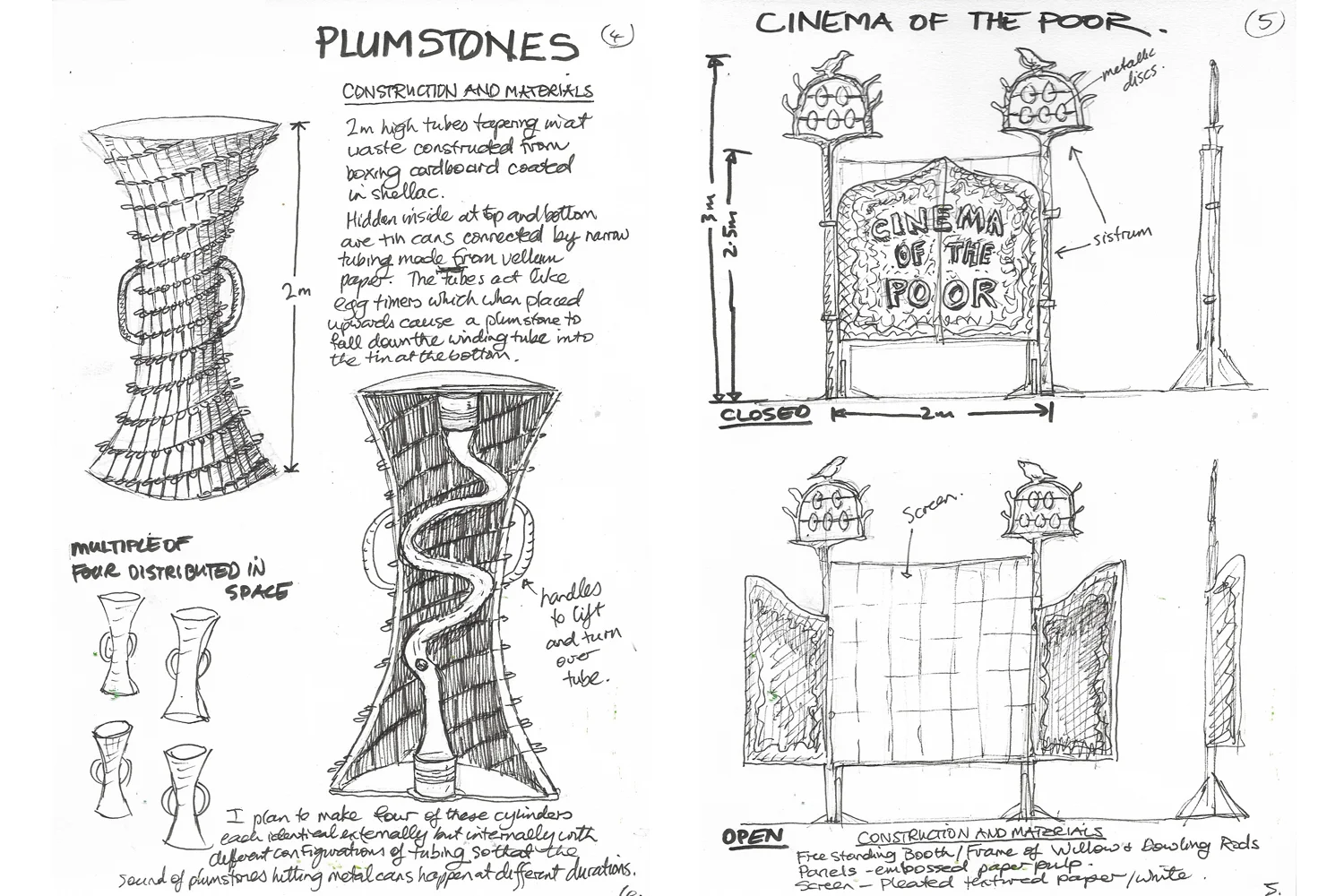  Gerard Crewdson, annotated conceptual sketches for  Serpent Songs / Windshadows , 2018. Courtesy the artist. 