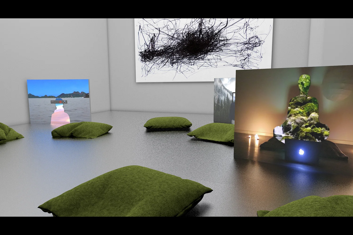  Zuza Banasinska, exhibition landscape visualization, 2018 | Courtesy the artist. 