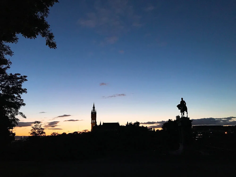 Glasgow sunsets from Kelvingrove Park