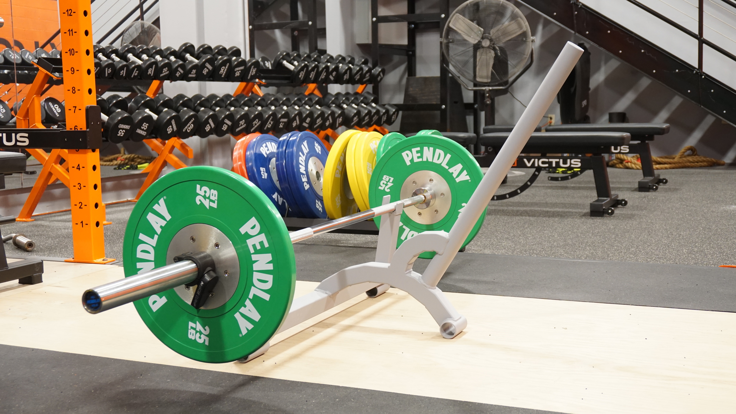 Barbell Jack stand for easy plate loading and unloading