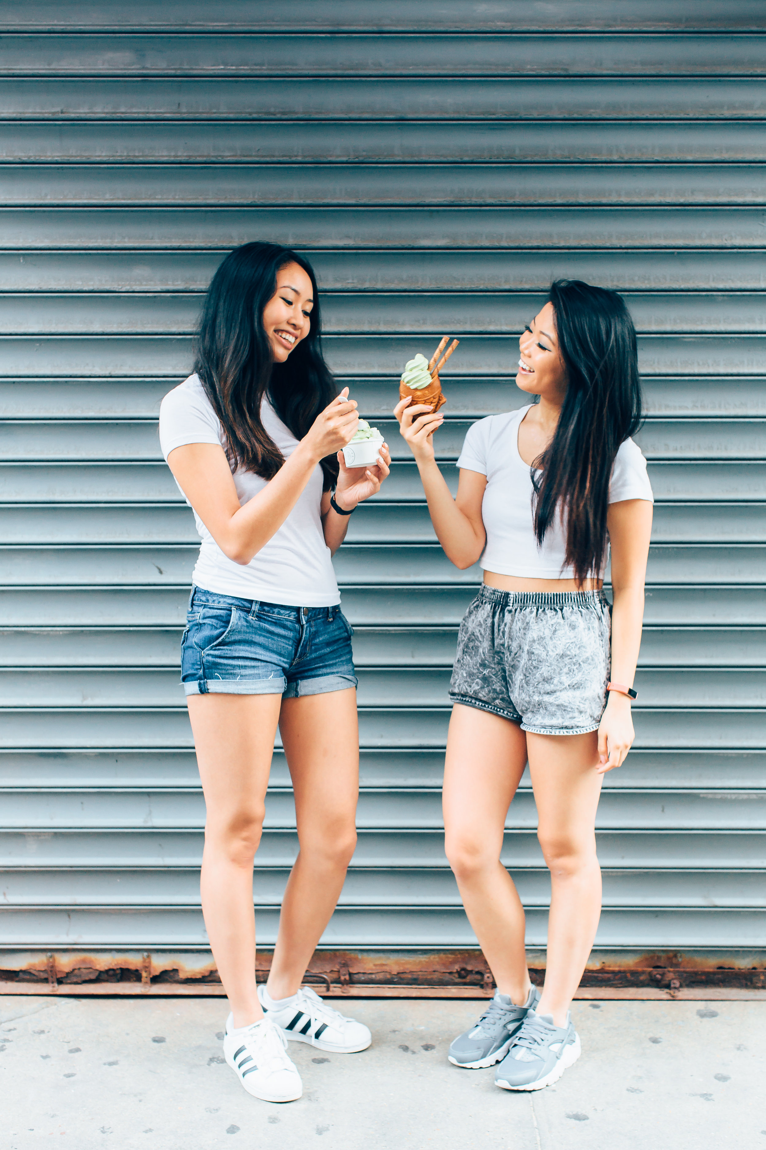 Karen (left) and Elena (right) trying Taiyaki NYC for the very first time.