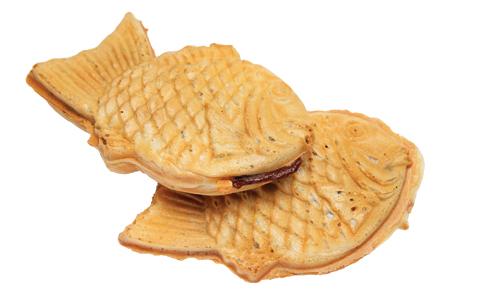 Traditional taiyaki with azuki red bean filling