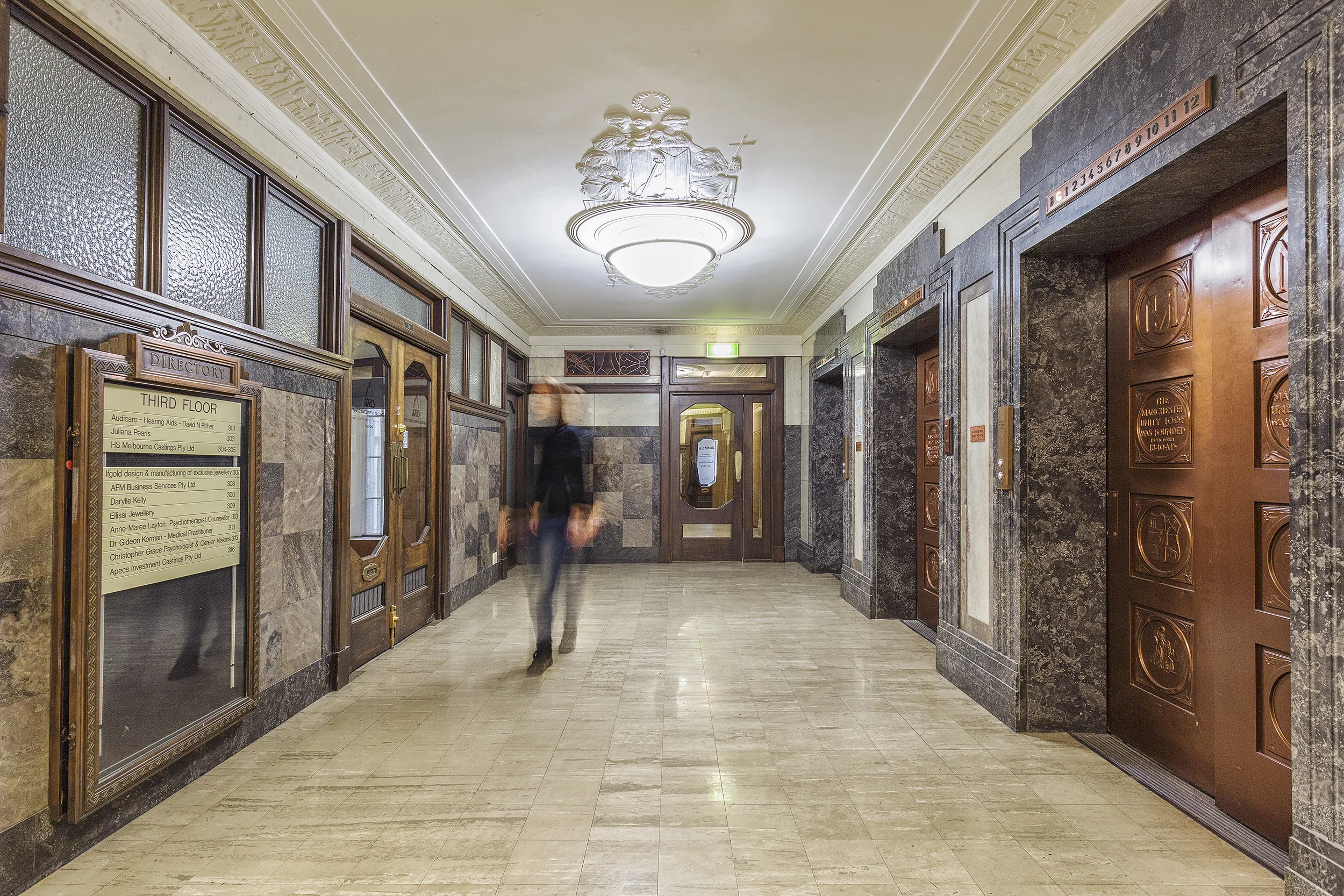 Level 3 of the Manchester Unity Building in Melbourne.