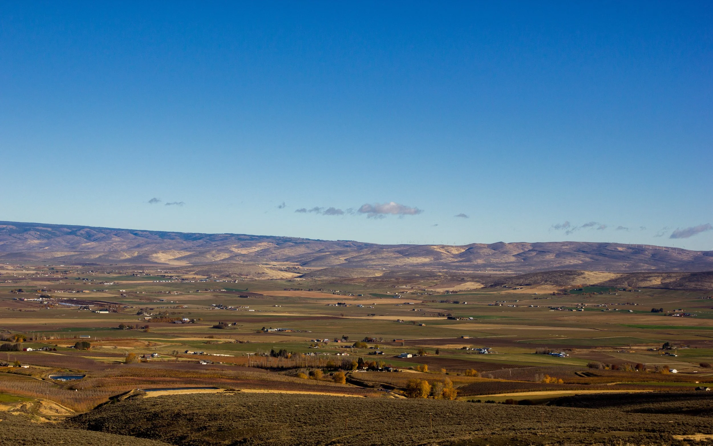 View of the Ellensburg and Kittitas valleys as seen from the vie
