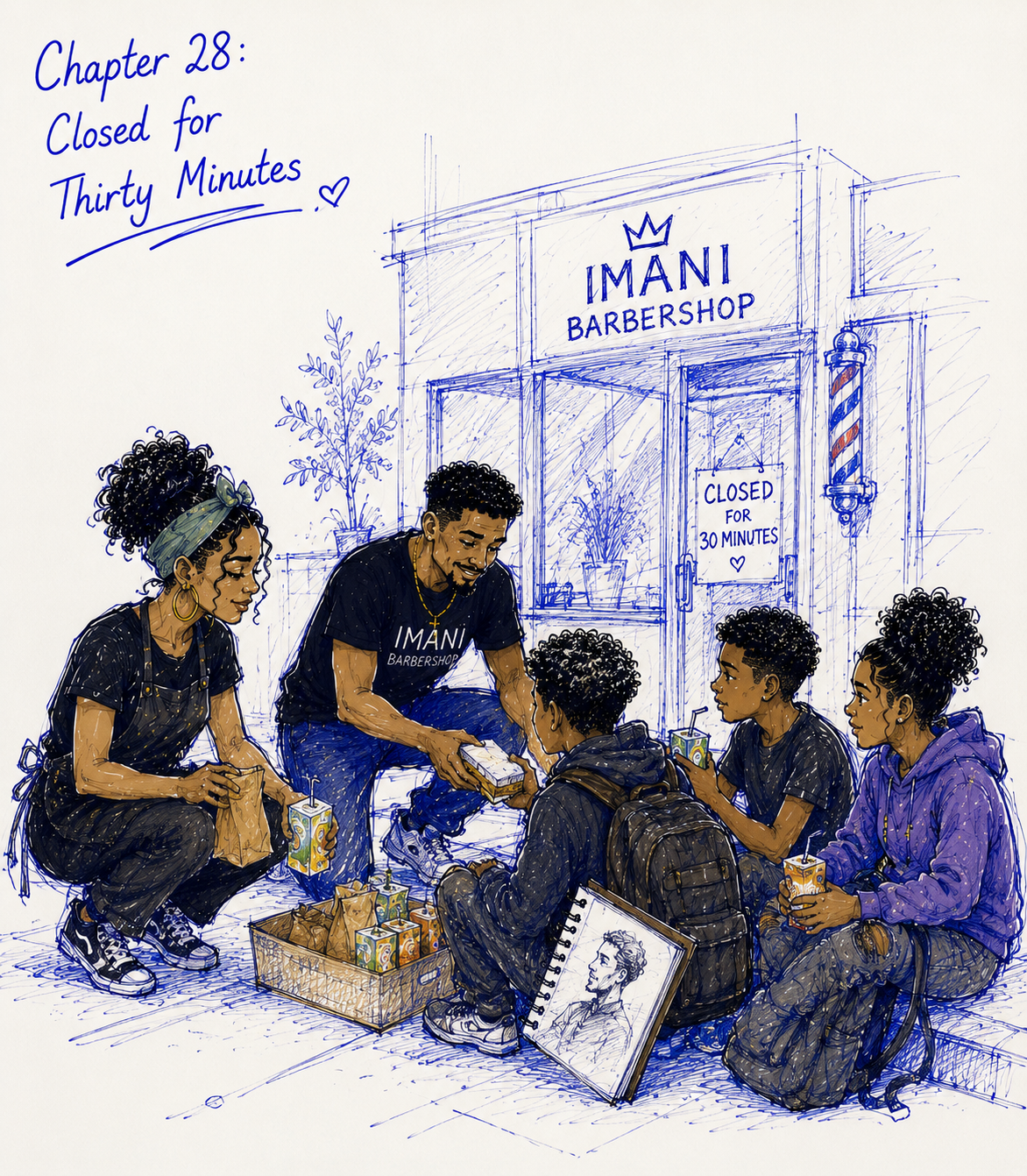Barbershop kindness on a quiet street