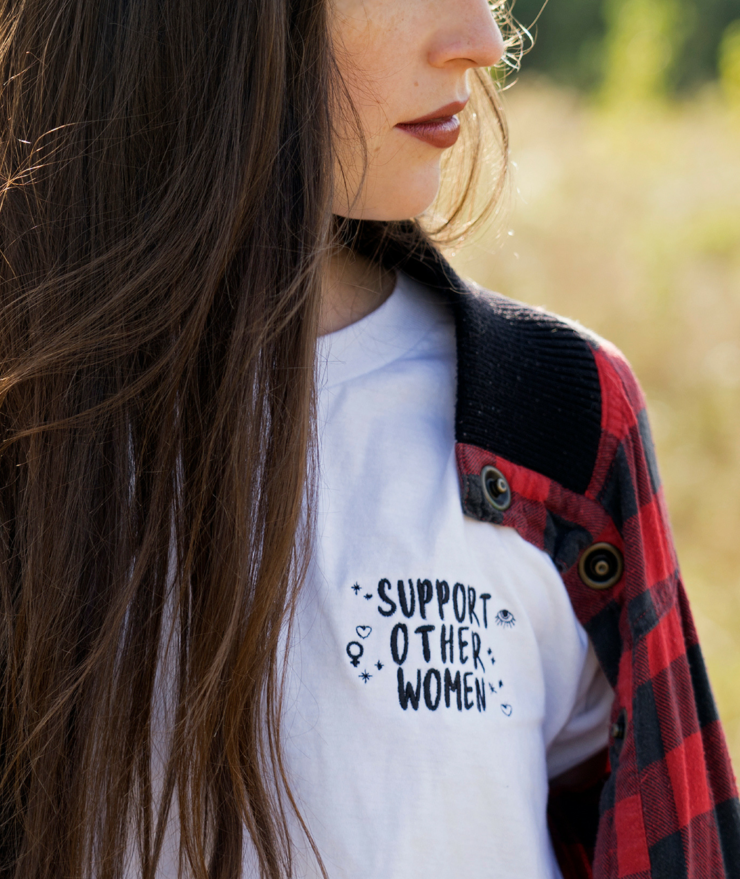 "Support Other Women" Embroidered Tee by Call Her Moonchild