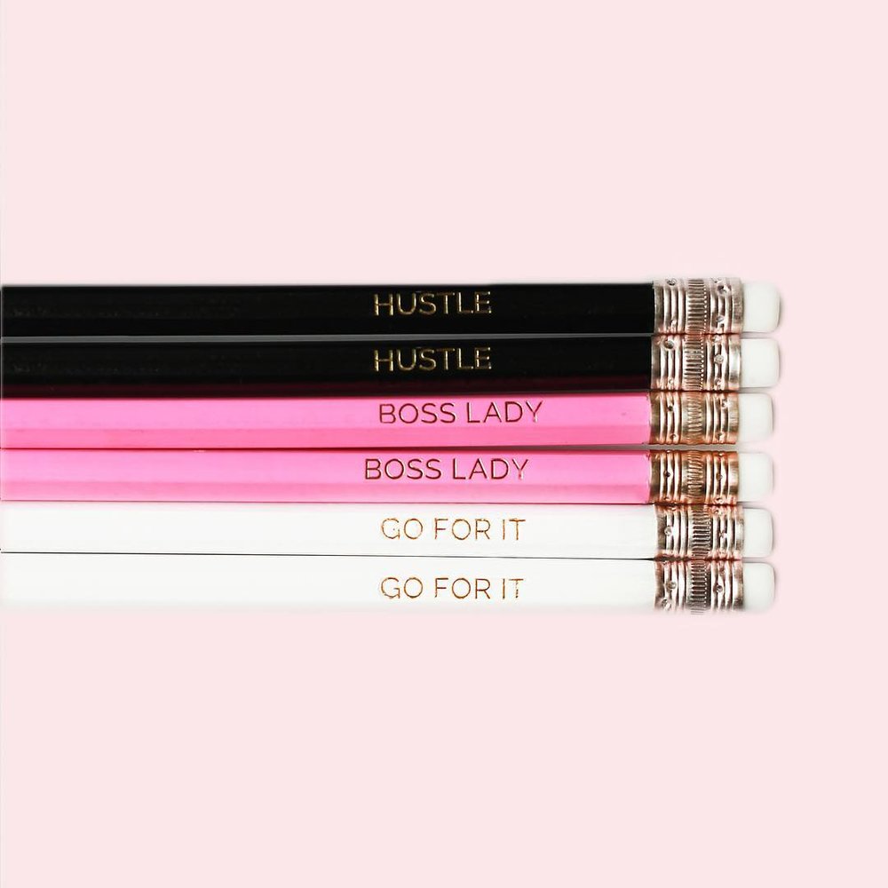 Boss Lady Pencil Set with Gold Lettering, Sweet Water Decor