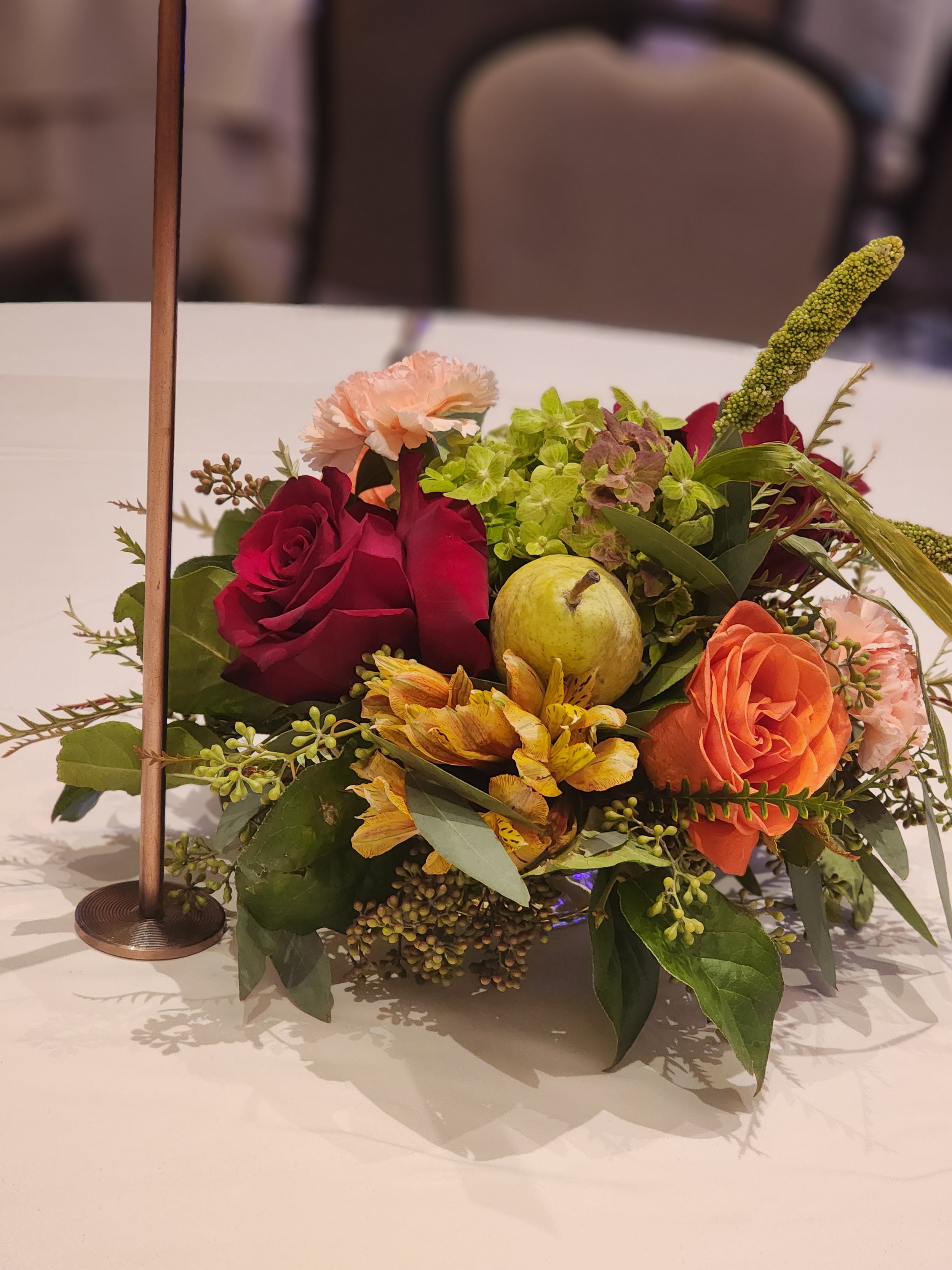 Floral Centerpieces with fresh pears.jpg
