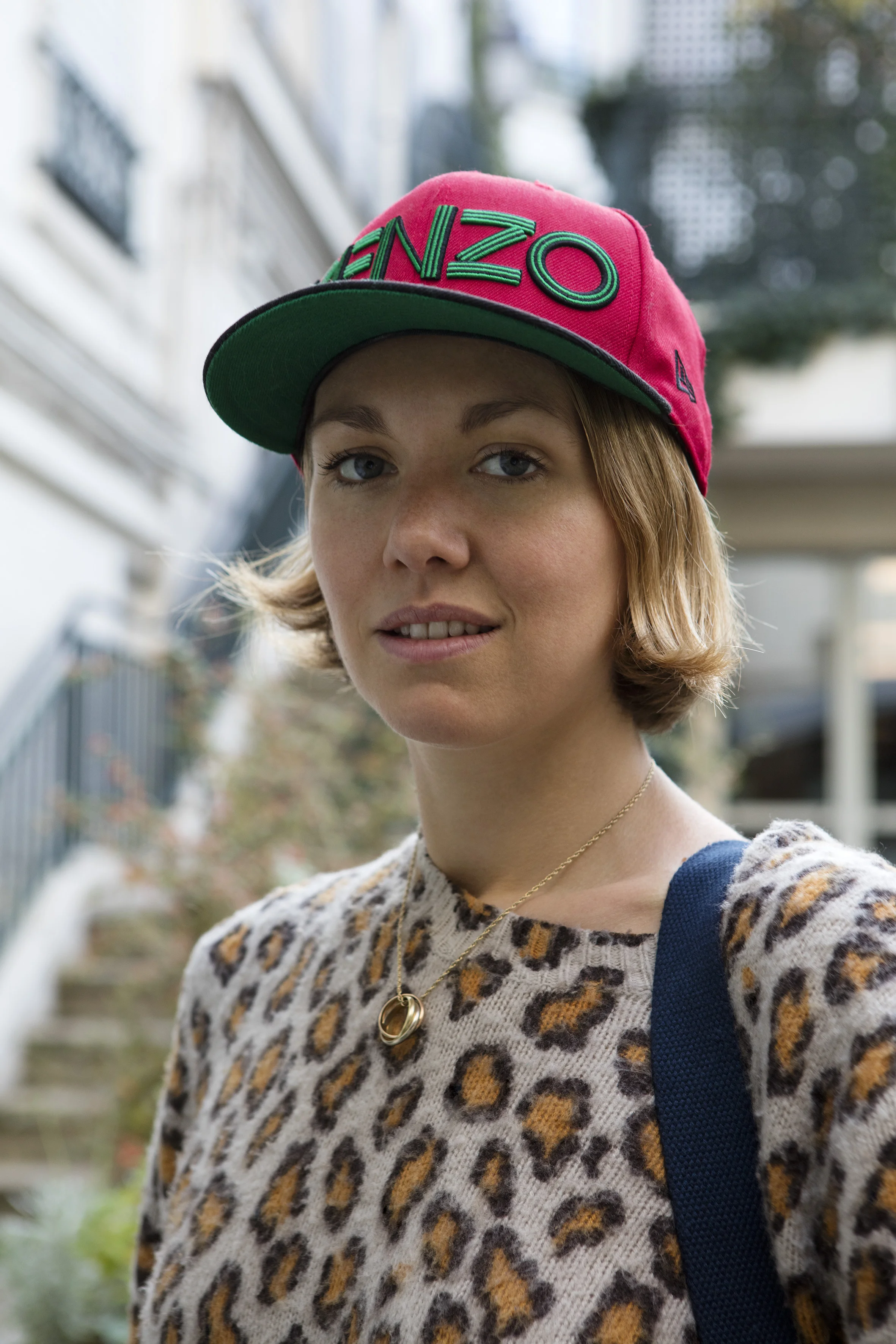 Hat: Kenzo. Sweater: Acne. All Images by Corinne Stoll . 