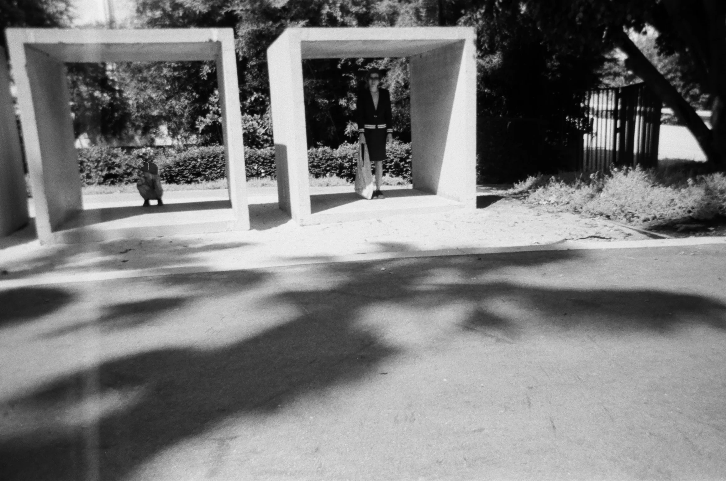 Rogan truly seems to enjoy photography; here he posed us in master minimalist Donald Judd’s Cubes . Photo by my son Rogan (6).