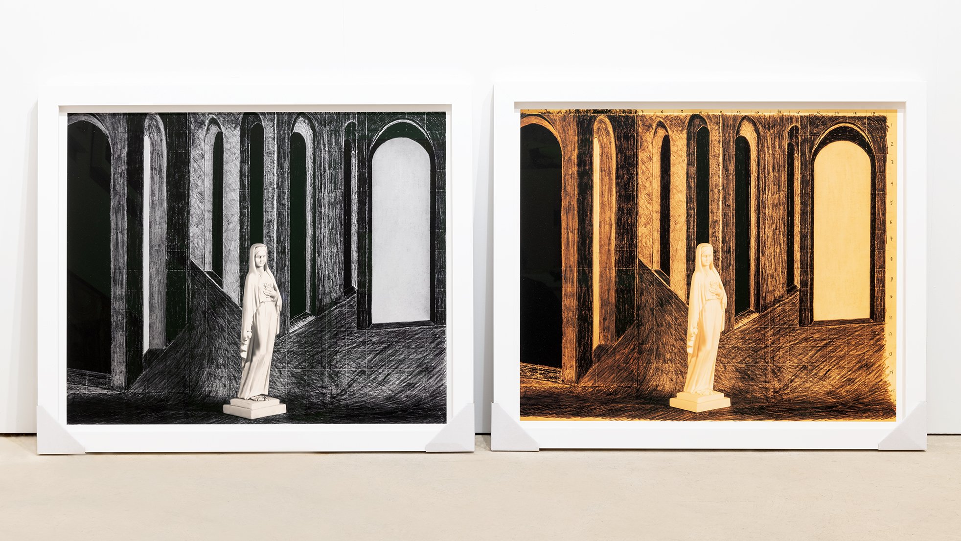    Chance Encounters    Mary in a de Chirico Dream 1 &amp; 2  (Framed artworks in my studio)    