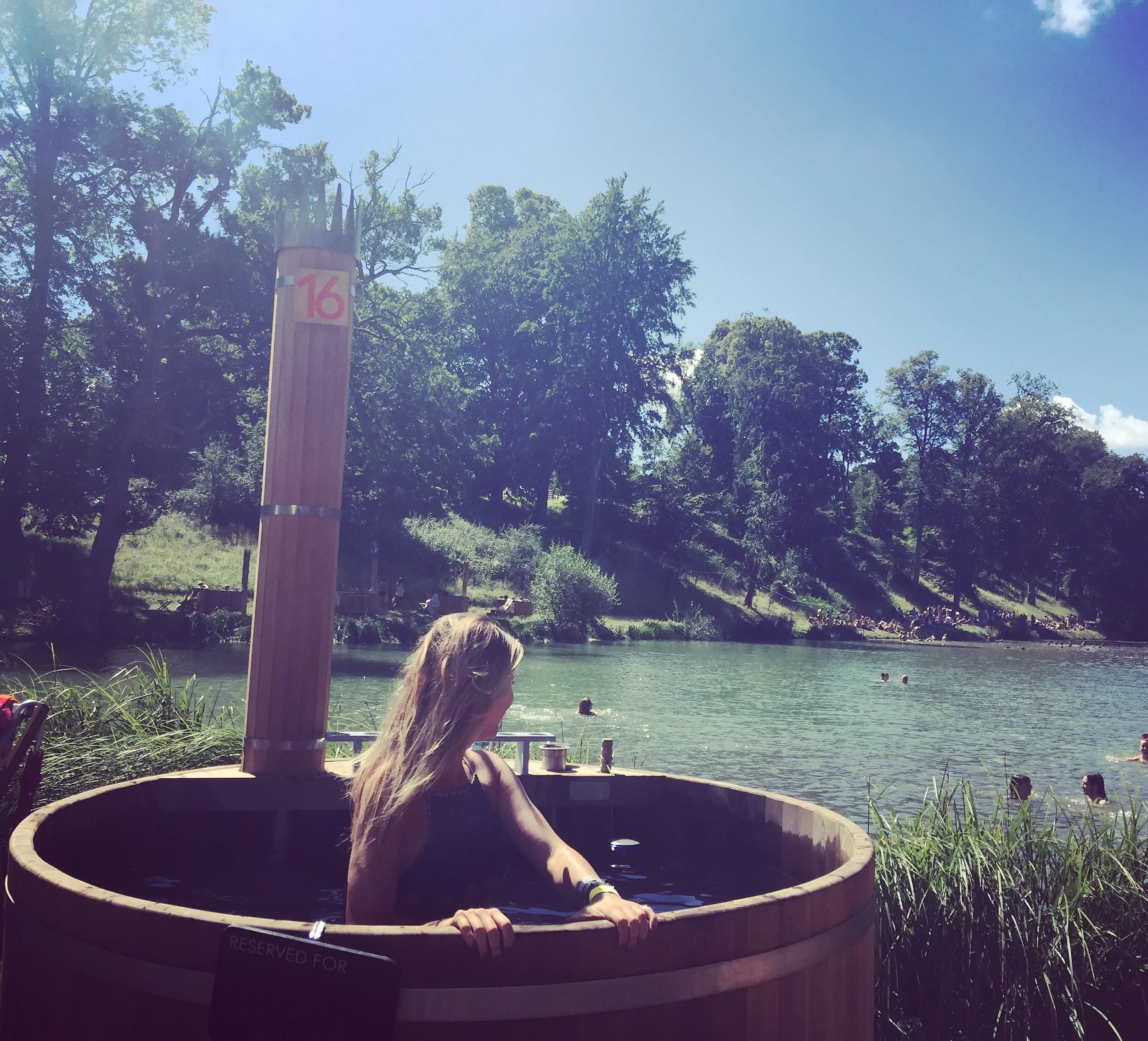 Sanctuary naturally heated hot tubs at the famous Wilderness lake