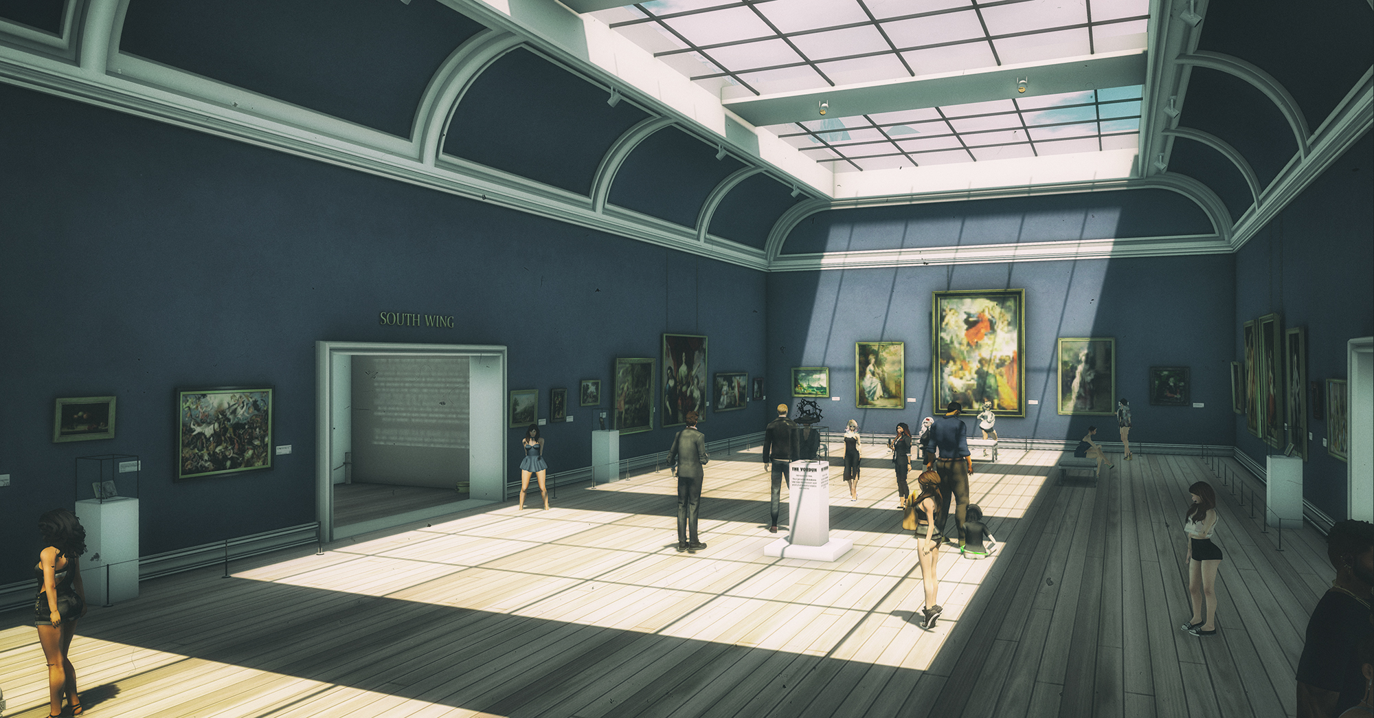 Visitors peruse the artwork in "European Masters: 300 Years of Painting" Photo by Wendz Tempest
