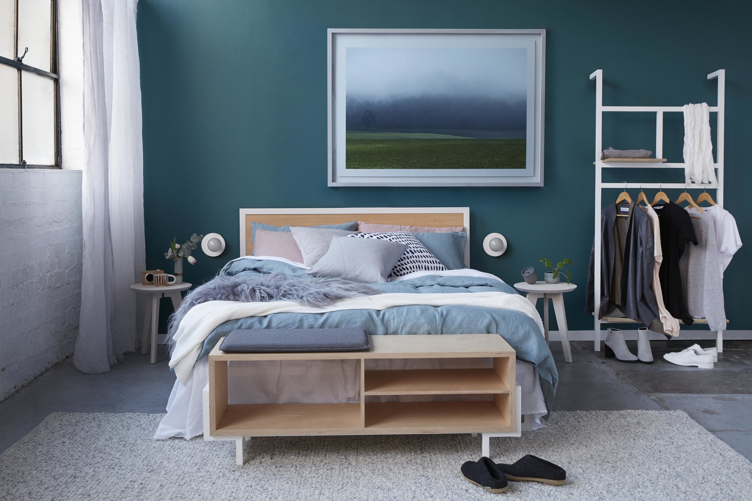 Maitland Street Interiors, Sarah Elshaug, Interior Stylist Melbourne, Felix Furniture, Bedroom Inspo, The Retreat Stylist, Dulux Deep Arctic