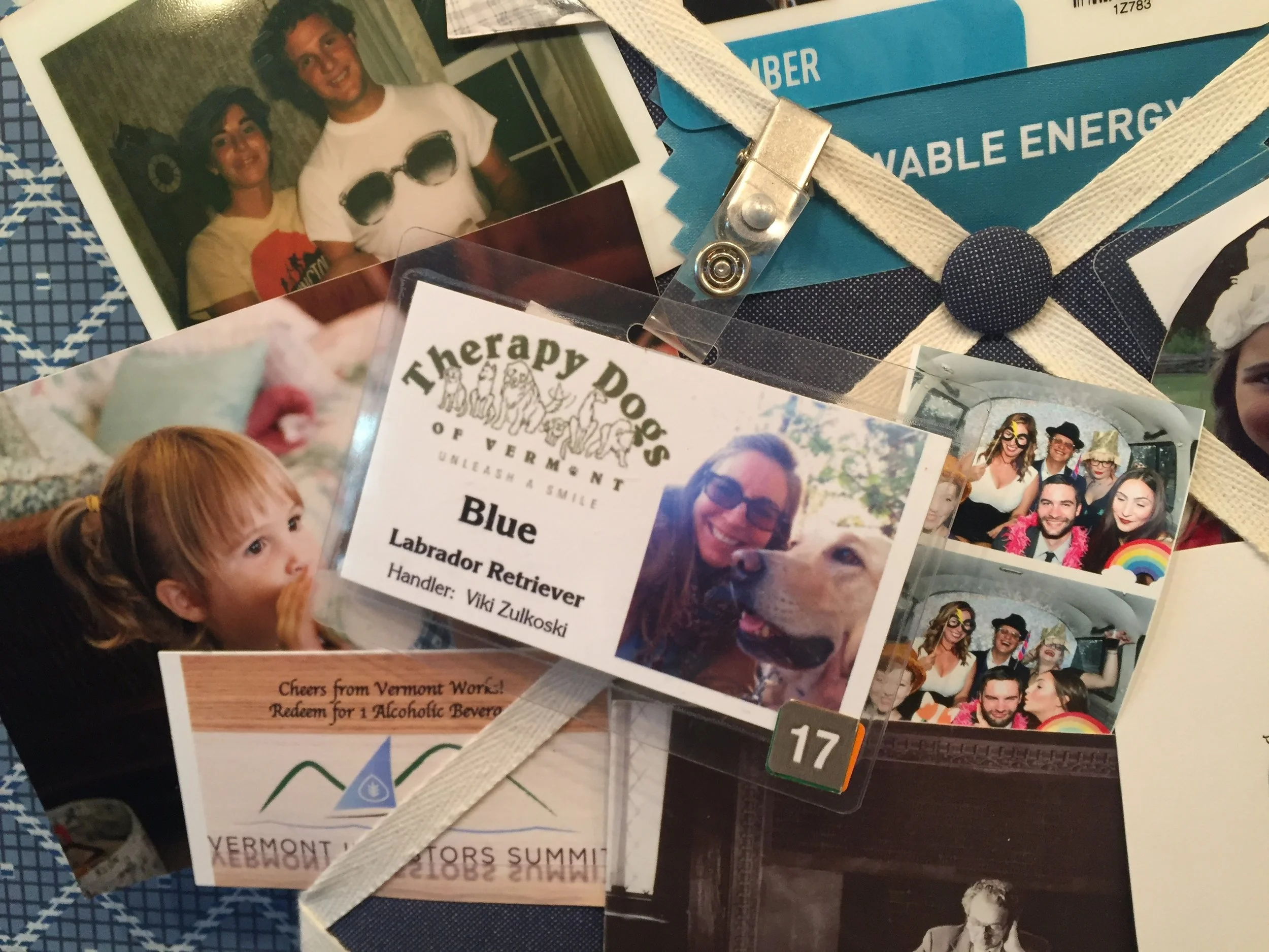 My badge, with a selfie taken on graduation day