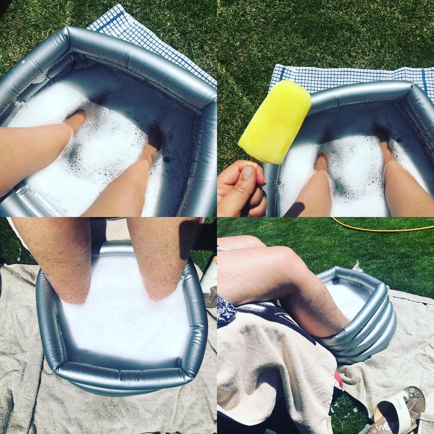 With having all this hot weather one way to help cool down and also get some other benefits is a lovely foot bath ... you don&rsquo;t need a special spa one (although they&rsquo;re lovely , just a big bowl or a blow up mobile one is good) 
What do fo