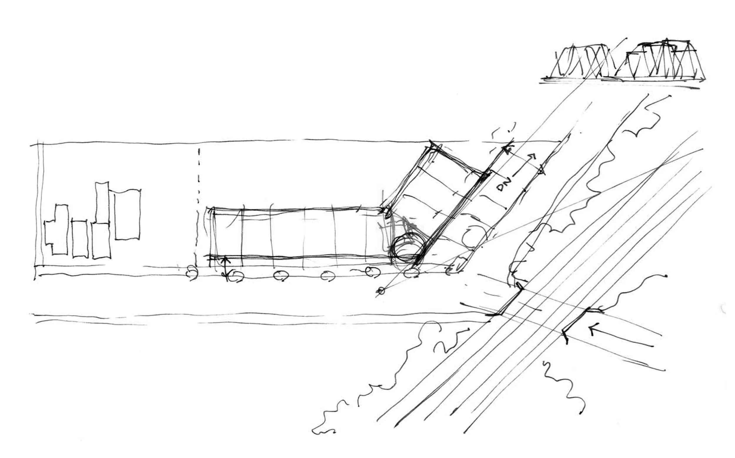 Preliminary sketch of the site
