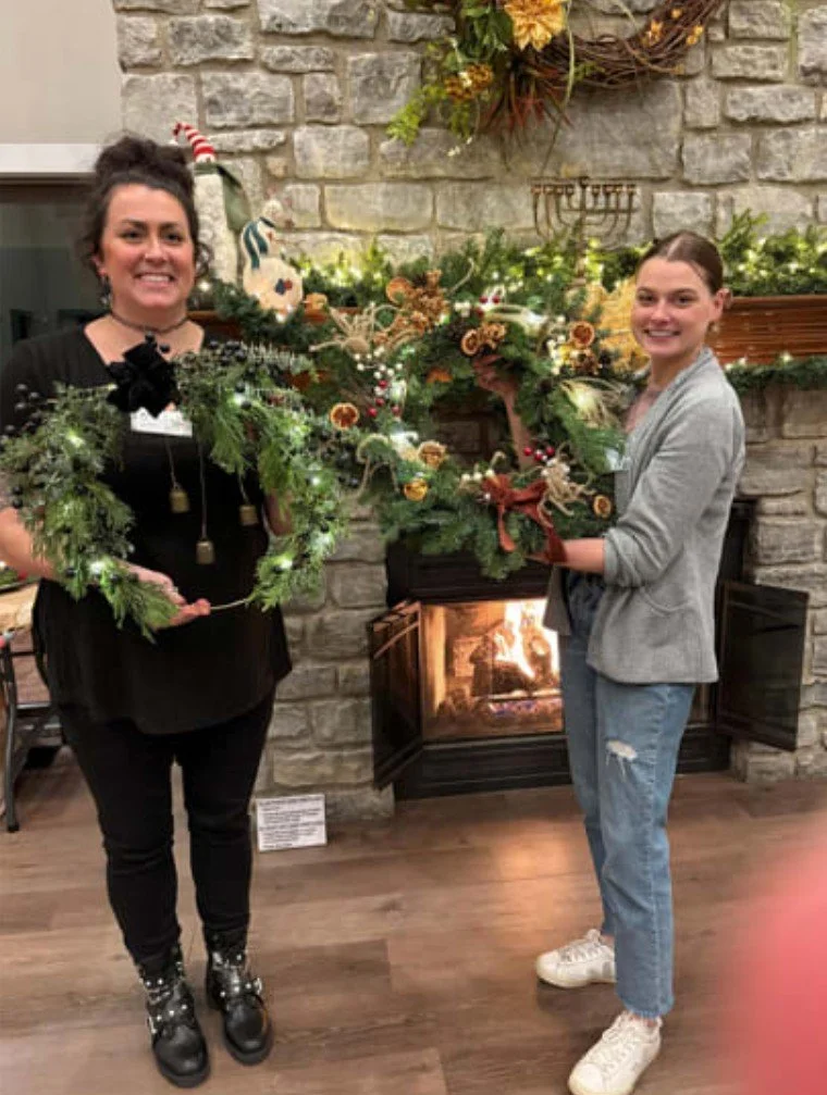 Emily & Michelle Wreath Making 2025.jpg