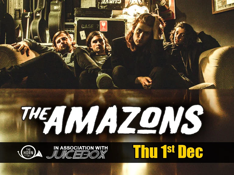 The Amazons The Amazons are a blistering, melodic rock quartet from Reading.Born and raised Reading locals, Matt, Joe, Elliot and Chris take the aggression of grunge and punk and splice it with melody and harmony. Diving into a live performance from the fearsome four engulfs the senses. The band is fronted by Matt Thomson; a towering powerhouse with a vocal range that typifies the band’s musical blend. Joe Emmett, a thunderous metronome behind the drums, Elliot Briggs on bass and Chris Alderton adding infectious guitar riffs come together to create The Amazons. 2015 saw The Amazons develop from local favourites to a more wide spread national name. With support throughout the year from Zane Lowe, Huw Stephens and Annie Mac, as well as fervent backing from BBC Introducing in Berkshire, The Amazons gathered fans nationwide. Coupled with a host of live dates throughout the summer including Reading & Leeds, Dot to Dot Festival, Live at Leeds and Barn on the Farm this fan base is grew substantially. Don’t You Wanna? was the band’s debut EP. Released on their own label ‘Goth Cruise Records’ in October last year, the support from Radio 1 has been overwhelming, and the EP has been a worthy thirst-quencher for the band’s newly-established but loyal following. Now signed to Fiction Records, home to The Maccabees and Tame Impala, The Amazons are building towards their next release in March ahead of another busy summer. Recently tipped as one of Radio X’s top 20 acts to watch in 2016, the Amazons continue to tour across the UK. The Ghost Riders In The Sky J.W. PARIS TICKETS: £6 Adv / £8 Door - ONSALE NOW Ages 14+ (Under 18s to be accompanied by a parent/guardian)