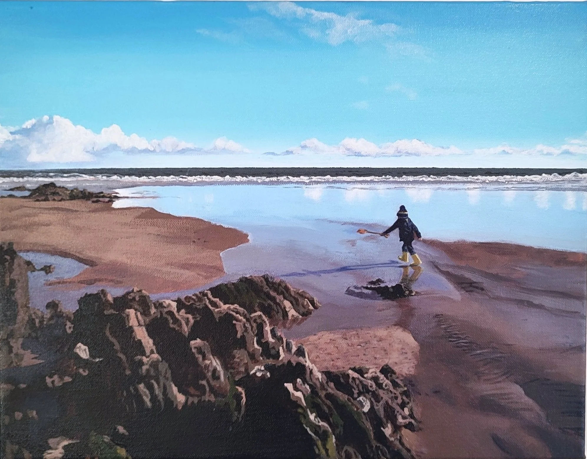  “Prospecting” Acrylic on canvas, 46cm x 36cm 