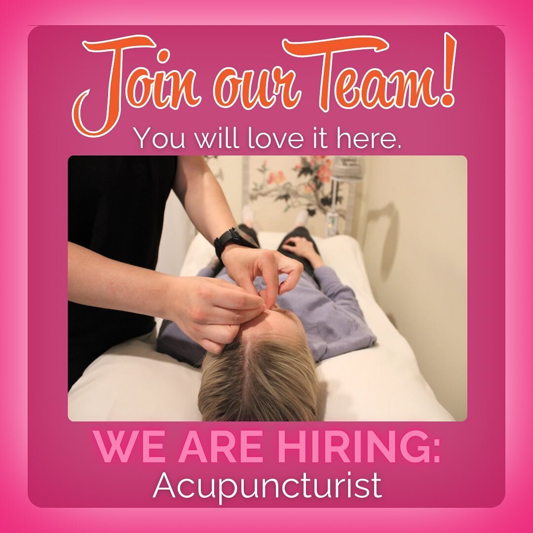 📣 WE ARE HIRING! 📣

We are looking to add another outstanding Acupuncturist to our growing team! With two treatment rooms, and everything you need provided, this is a great opportunity for a passionate, heart centered practitioner. 

Email your res