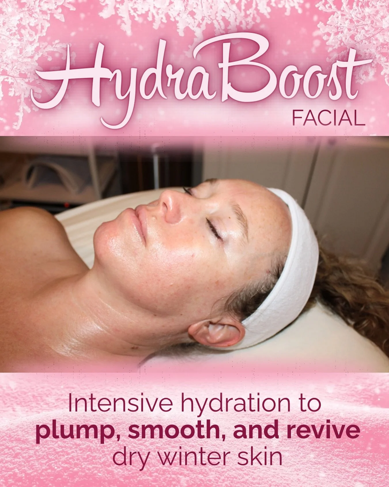 Cold air, indoor heat, and winter winds can leave skin feeling tight, dull, and extra thirsty. Our HydraBoost Facial is designed to deeply replenish moisture, helping skin feel comfortable, plump, and radiant again&mdash;even in the driest months.

T