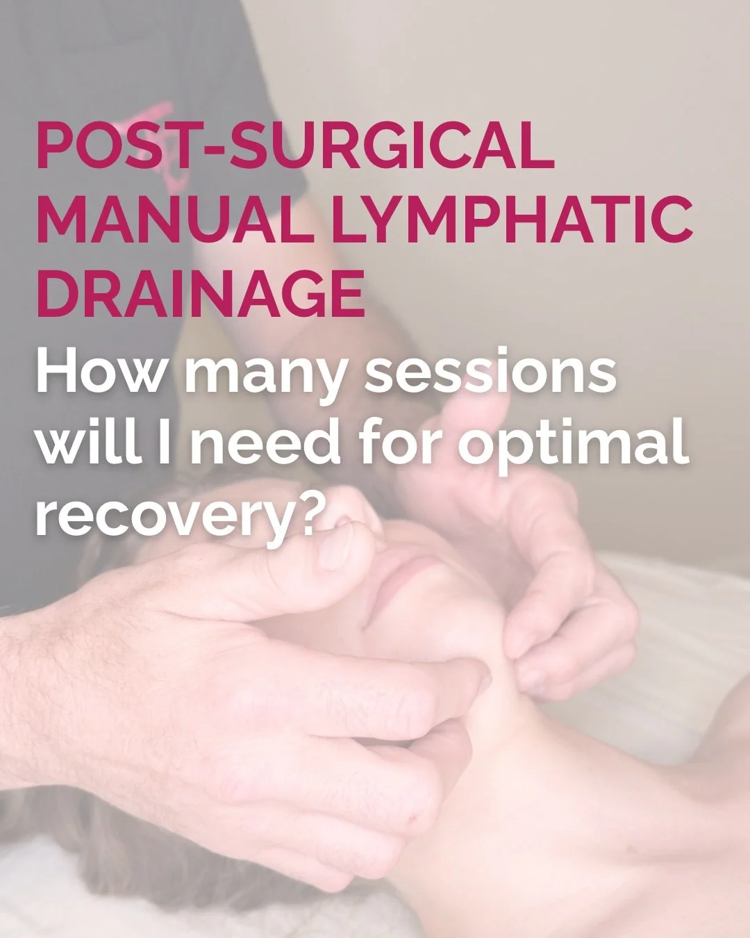 Optimize your surgical recovery with frequent Post-Surgical Lymphatic Drainage Sessions. 

For best results, we recommend one session a day or two before surgery to open up lymphatic pathways. 

In the week following surgery, schedule 2-3 sessions to
