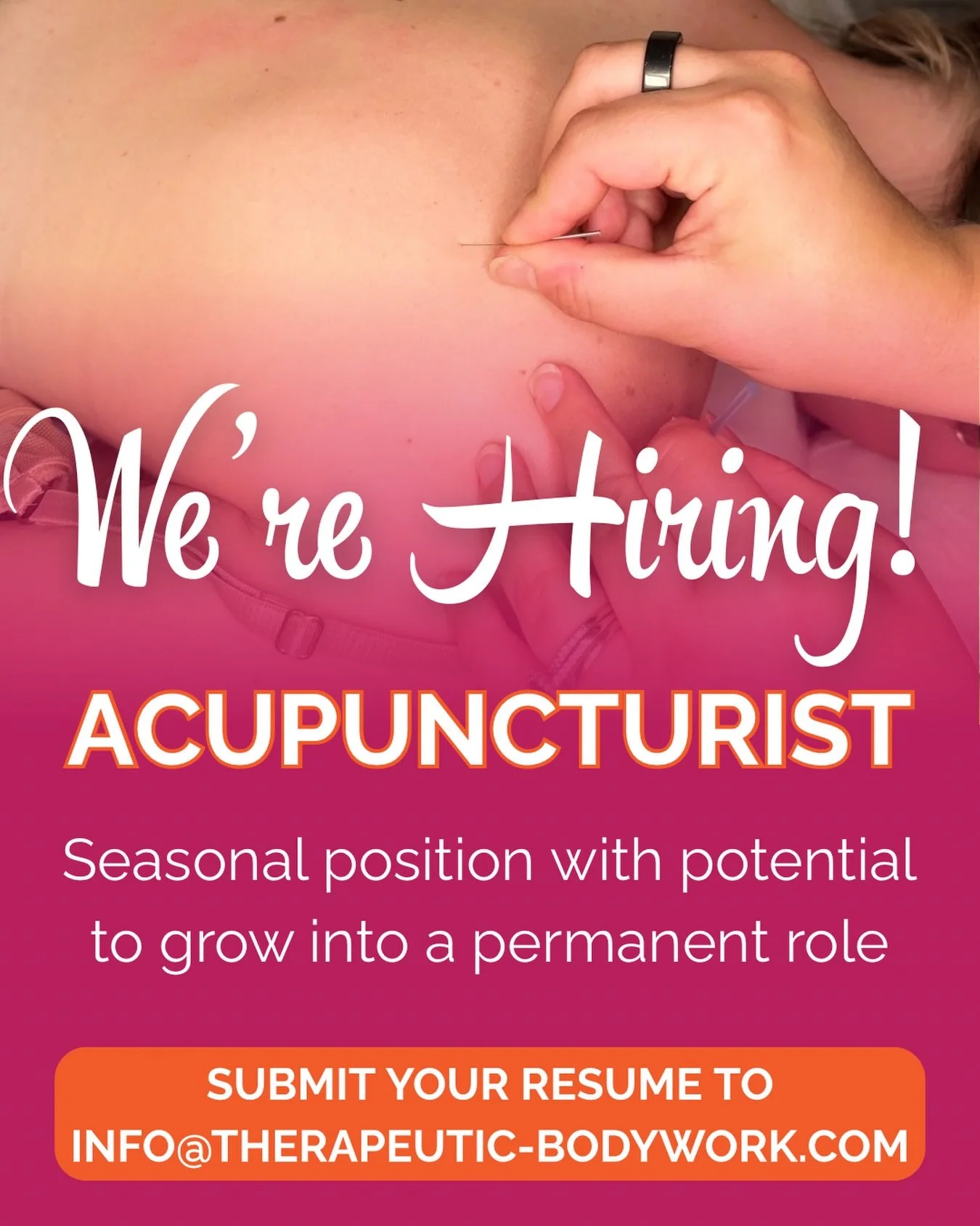 📣 WE&rsquo;RE HIRING: Licensed Acupuncturist

Love what you do but tired of trying to fill your own schedule? Join our thriving wellness team on Cape Cod and step into an established practice with 30+ patients/week, internal referrals, full support 