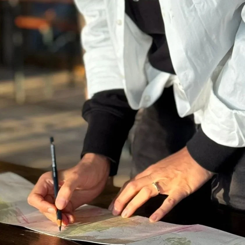 Guest working during a residential creative workshop