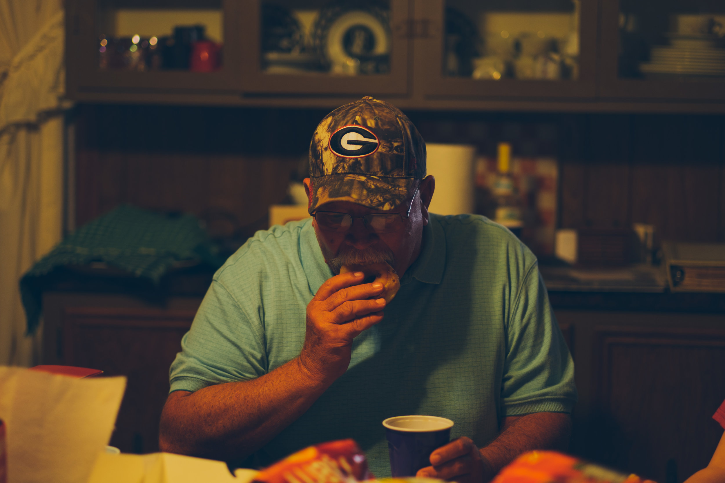  Good old uncle Rusty, having a donut. 