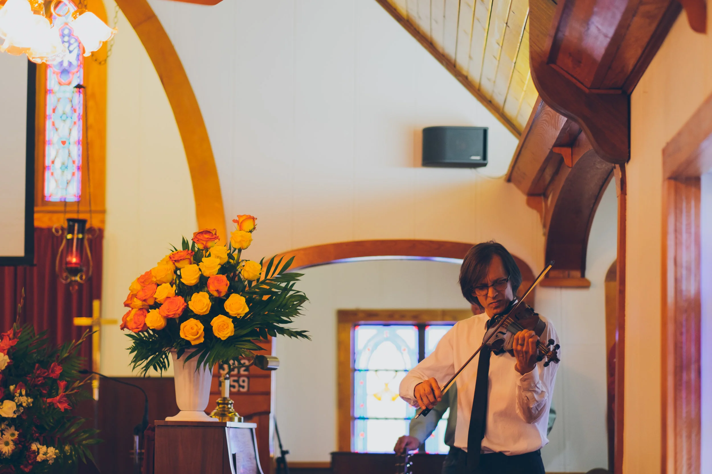 My cousin, Reggie Rueffer, playing at Richard's memorial service. Reggie is a professional musician and has played with many big names, including Charlie Pride.